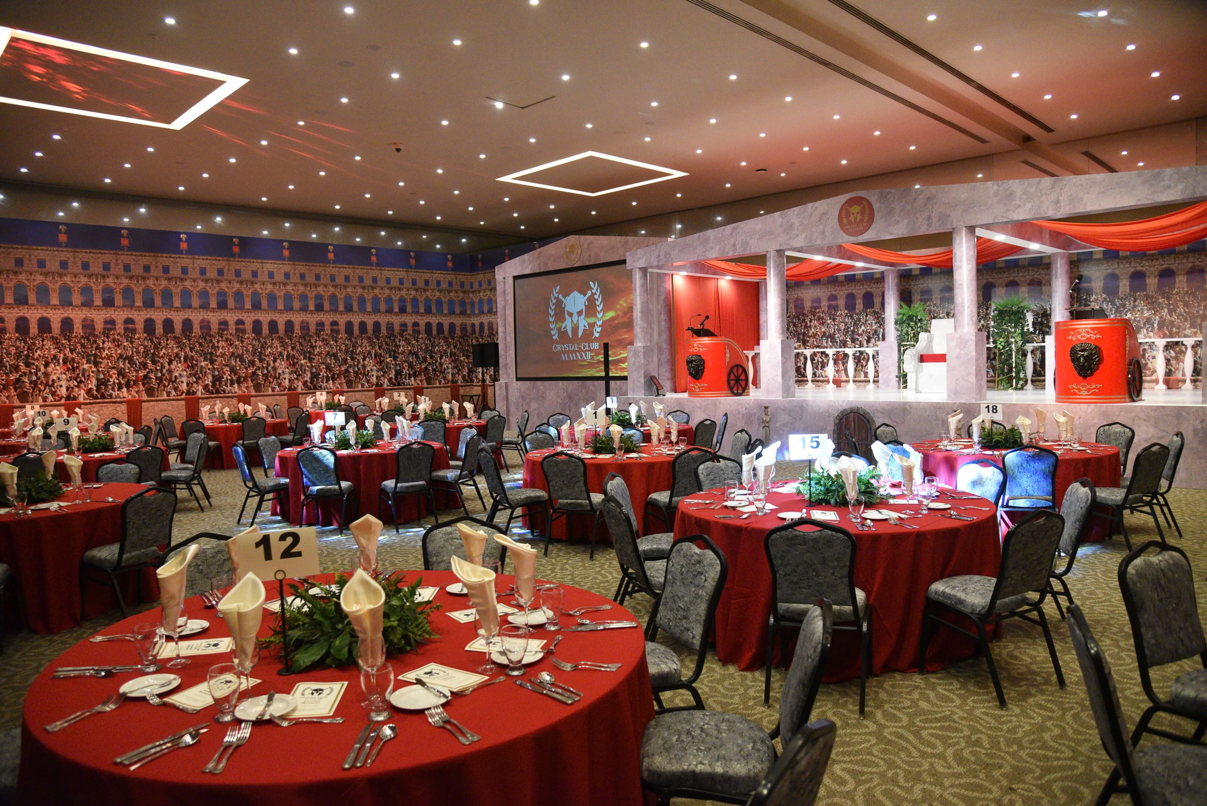 Large-scale themed corporate banquet and event setup